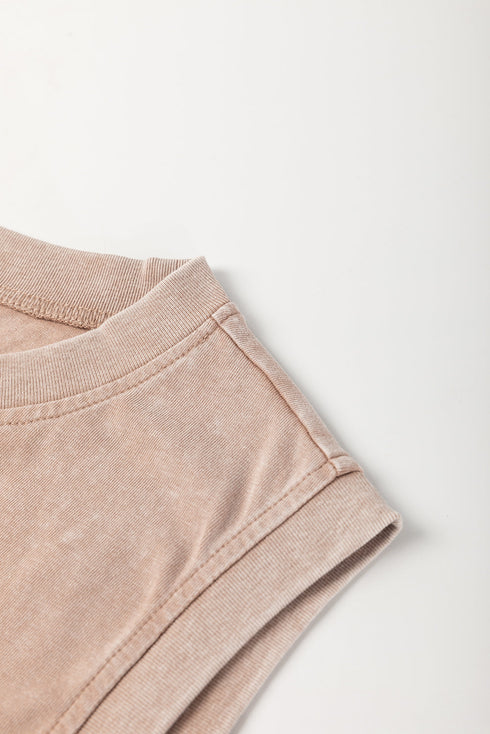 Mineral Wash Tank Top Split Skirt Two Piece Dress