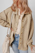 Casual Textured Quilted Puffer Button Front Shacket Jacket