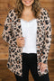 Leopard Print Long Sleeve V Neck Tunic Jacket