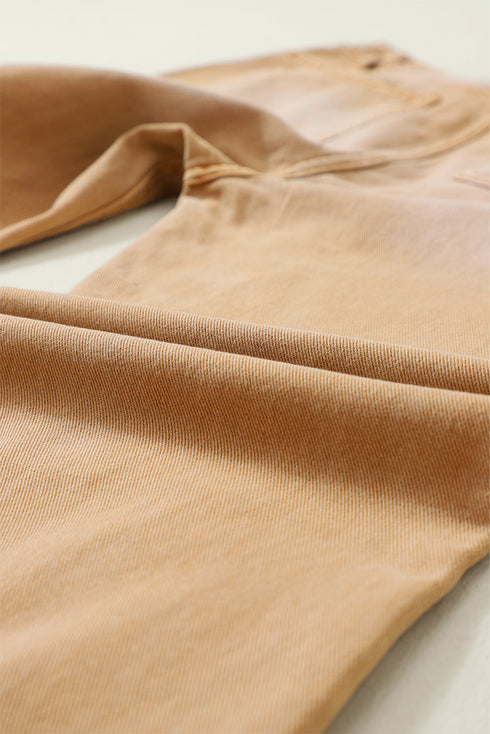 Distressed Hollow Out High Waist Cropped Flare Jeans