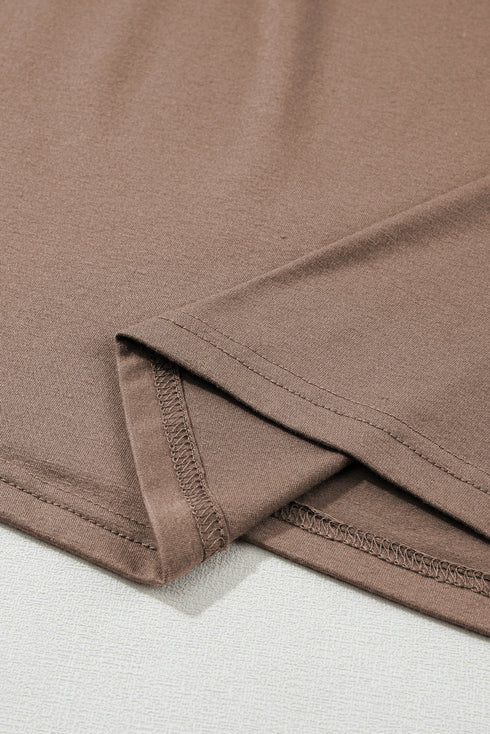 Casual Solid T Shirt Wide Leg Pant Set