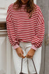 Unexpected Open Back Cutout Striped Relaxed Top
