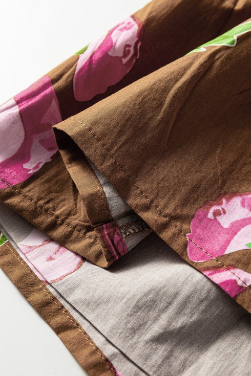 Bohemian Tunic Puff Sleeve Ruffled Babydoll Floral Dress