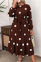 Polka Dot Ruffled Hem Tie Waist Midi Dress