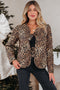 Exclusive All Over Leopard Print Quilted Tie Front Jacket