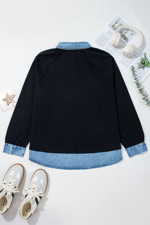 V Shaped Neck Opening Long Sleeve Top