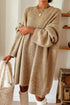 Oversized Chunky Knit Crew Neck Sweater Dress