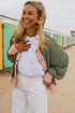 Striped Patchwork V Neck Long Sleeve Cardigan