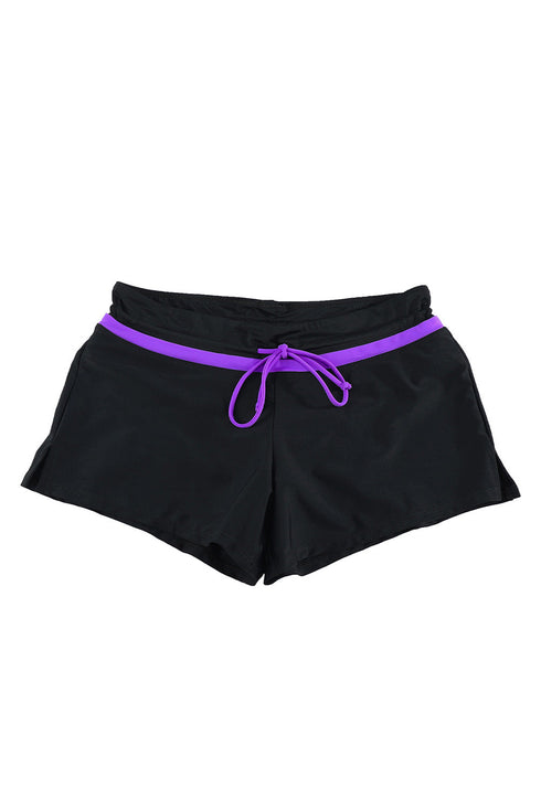 Contrast Waistband Tie Front Swim Shorts