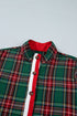 Plaid Button Front Short Sleeve Shift Mini Dress