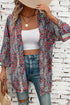 Bohemian Paisley Print Open Front Kimono