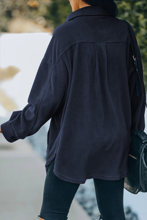 Exclusive Casual Turn Down Collar Buttoned Shirt Jacket