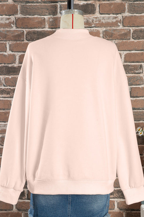 Cowboy Rodeo Print Western Mock Neck Sweatshirt