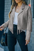 Cropped Faux Suede Western Fringe Tassel Jacket