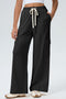 Drawstring Elastic Waist Cargo Patch Pocket Pants