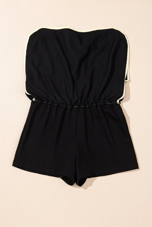 Contrast Trim Drop Shoulder Two Piece Skort Set