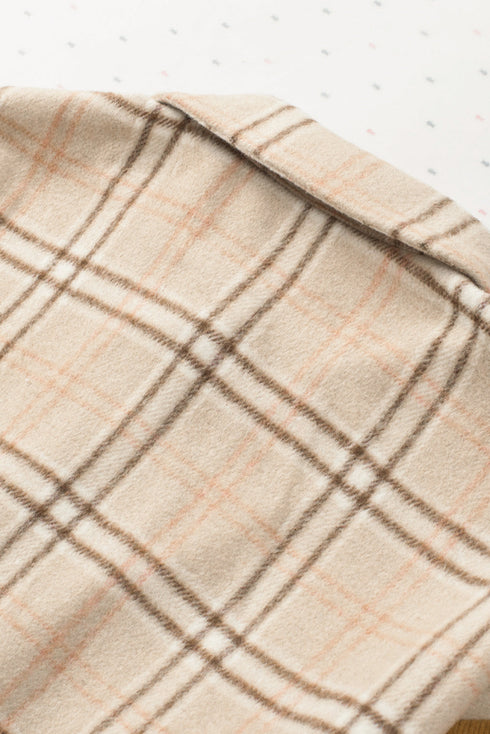 Textured Western Patchwork Corduroy Pocket Plaid Shacket