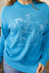 Acrylic Western Embroidery Drop Shoulder Pullover Sweater
