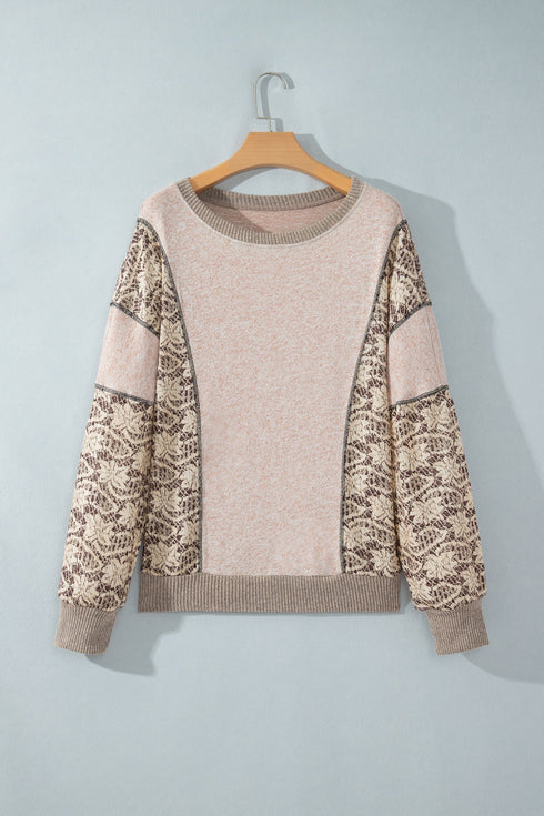 Floral Print Round Neck Long Sleeve Shift Top