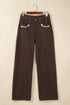 Button Fly Decorative Belt Loops Straight Leg Jeans