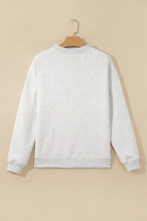 High Neck Ribbed Cuff And Hem Sweatshirt