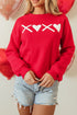 Heart Graphic Crew Neck Pullover Long Sleeve Sweatshirt