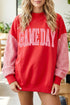Plaid Pattern Sleeve Mock Neck Graphic Sweatshirt