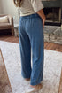 Seamed Drawstring Waist Flare Leg Denim Pants