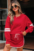 Varsity Stripe Contrast Trim Pullover Skort Two Piece Dress