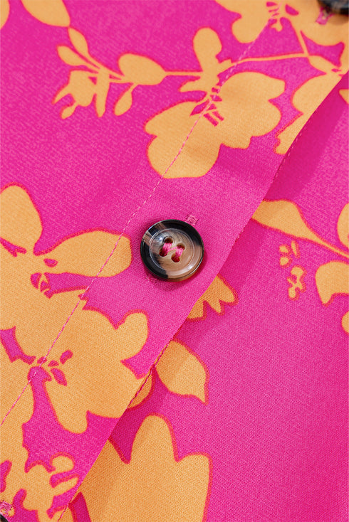 Drawstring Tunic Flowy Short Floral Dresses