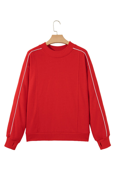 Stand Neck Long Sleeve Regular Fit Sweatshirt