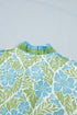 Botanical Floral Print Frilled Trim V Neck Button Front Dress