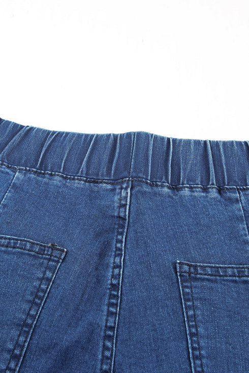 Exclusive Distressed Bell Bottom Flare Denim Jeans