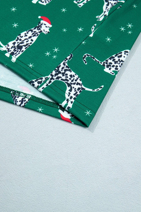 Dog Print Long Sleeve Two Piece Shift Lounge Set