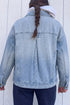 Polka Dot Pocketed Long Sleeve Collared Shift Jacket