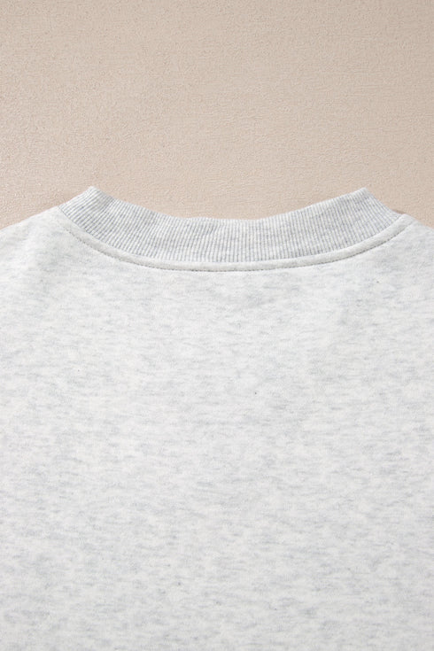 High Neck Ribbed Cuff And Hem Sweatshirt