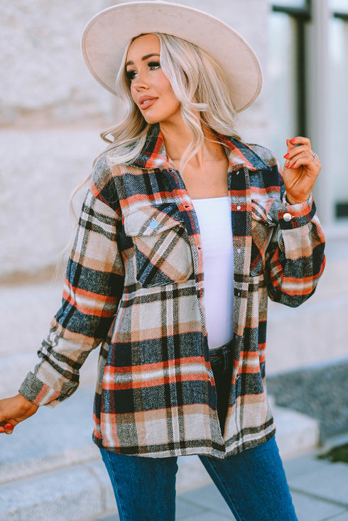 Relaxed Fit Brushed Plaid Button Down Shirt