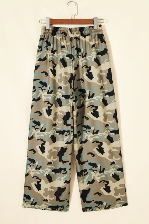 Camouflage Print Street Fashion Drawstring Shift Pants