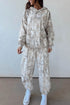 Abstract Print Long Sleeve Elastic Waist Pant Set
