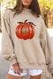 Sequined Pumpkin Graphic High Neck Baggy Sweatshirt