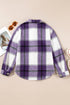 Paneled Pocketed Button Down Long Sleeve Plaid Shacket