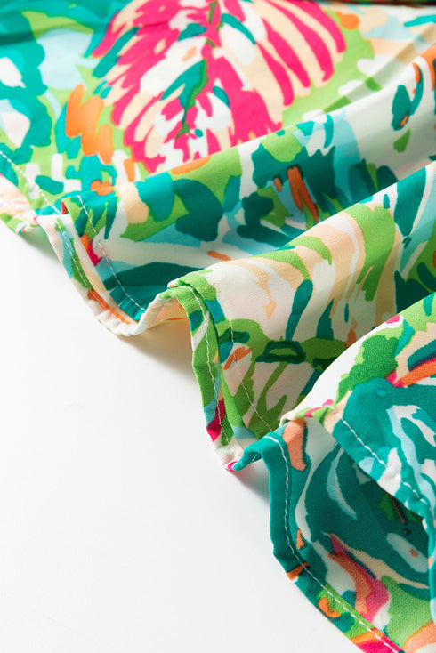 Bohemian Abstract Print High Waist Tiered Maxi Skirt