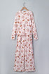 Ribbed Abstract Print Long Sleeve Two Piece Lounge Set