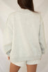 Polka Dot Slogan Applique Baggy Mock Neck Sweatshirt