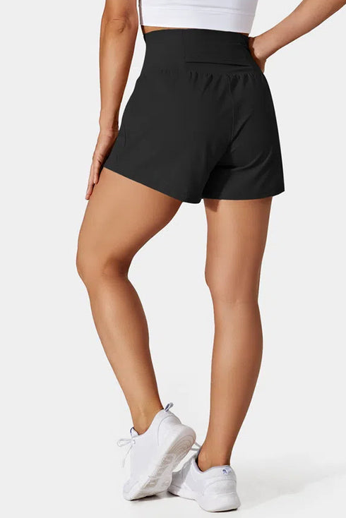 High Rise Wide Waistband Flowy Performance Shorts