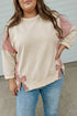Striped Pattern Patchwork Bow Bracelet Sleeve Top