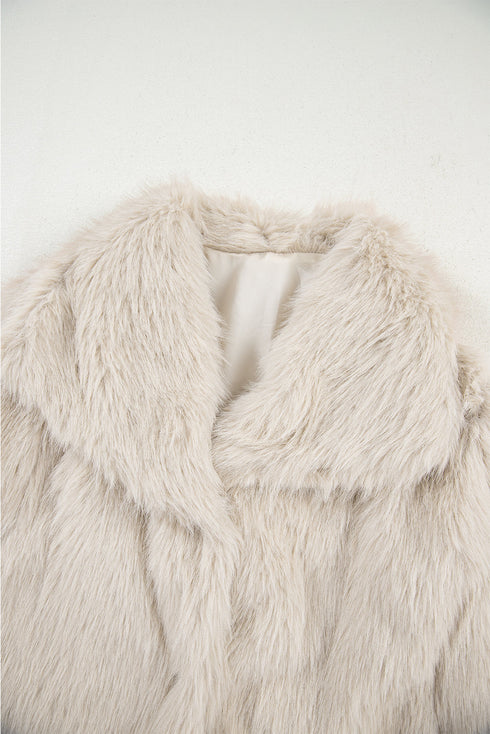 Luxurious Faux Fur Large Collar Statement Coat
