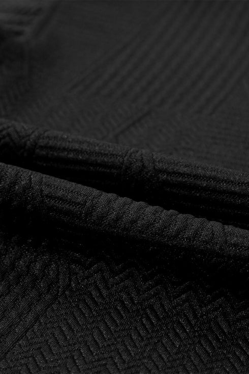 Textured Ruffle Sleeve Split Top Drawstring Short Set