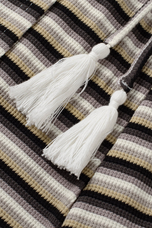 Striped Tassel Detail Tee And Wide Leg Pant Sets