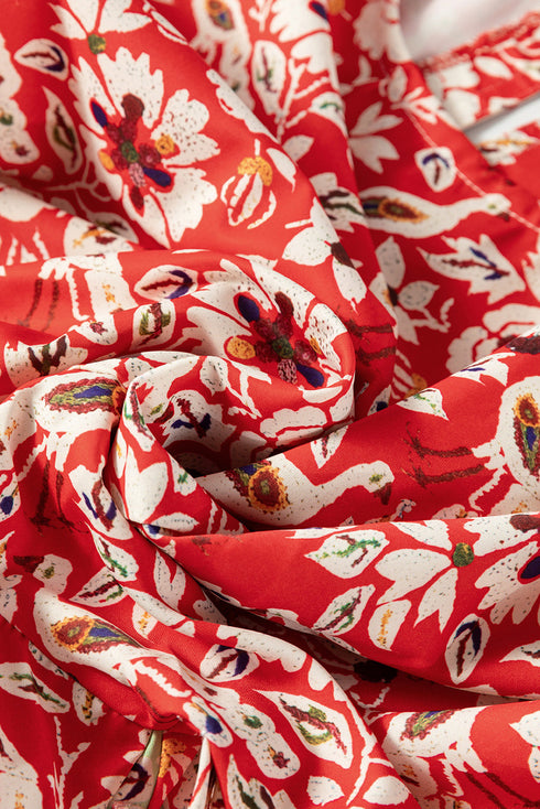 The Isabella Floral Patchwork Long Sleeve Pleated Mini Ensemble